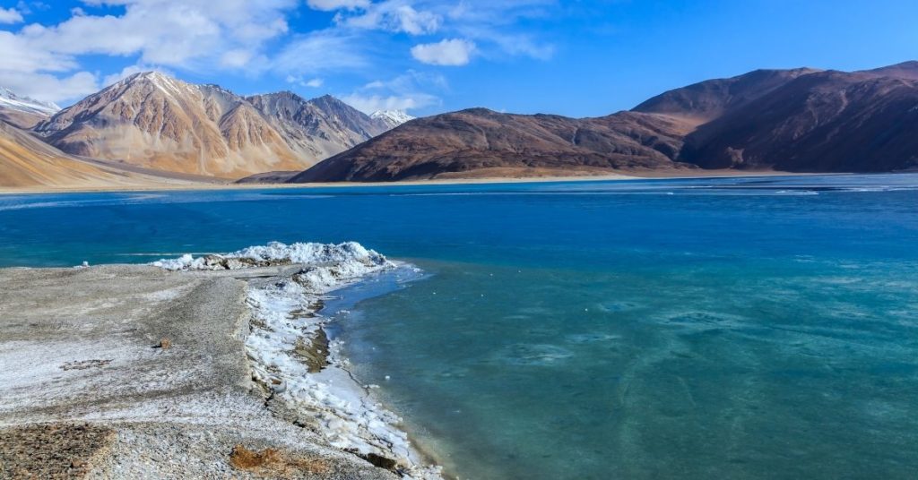 Pangong lake frozen